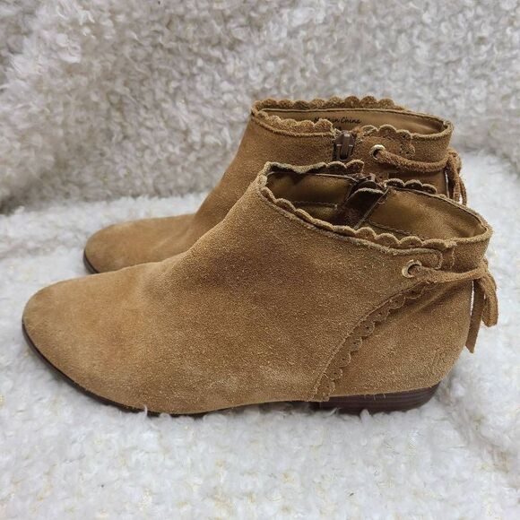 Jack Rogers Charlotte Tan Suede Leather Ankle Boots sz 7.5‎ - Picture 3 of 10